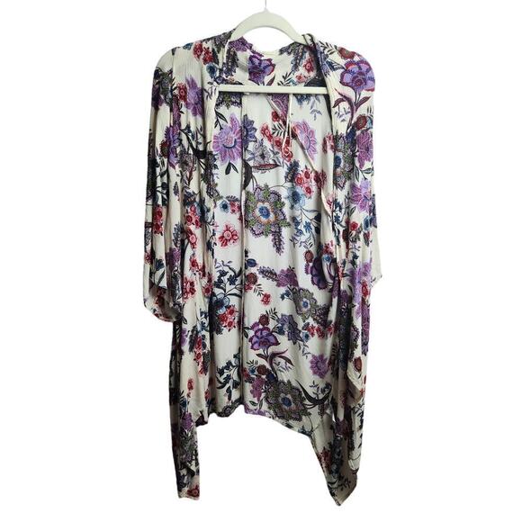 Patrons of Peace crinkle floral kimono sz s boho, hippie, peasant, Festival - Picture 1 of 8